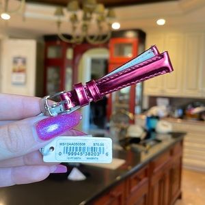 Michelle watch band 12 mm chrome magenta